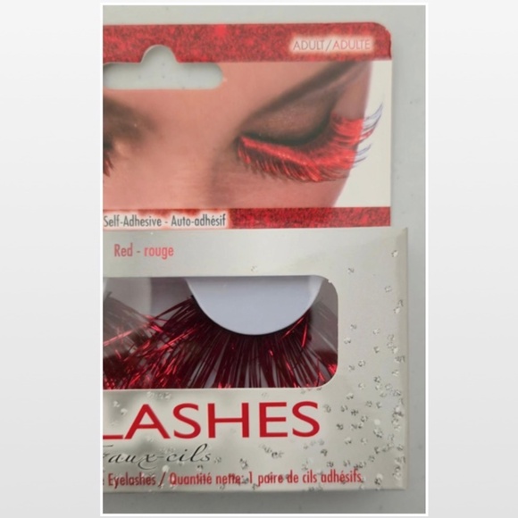 New Forum Eyelashes Faux-cils Red Halloween Devil Accessory NWT - Picture 5 of 12